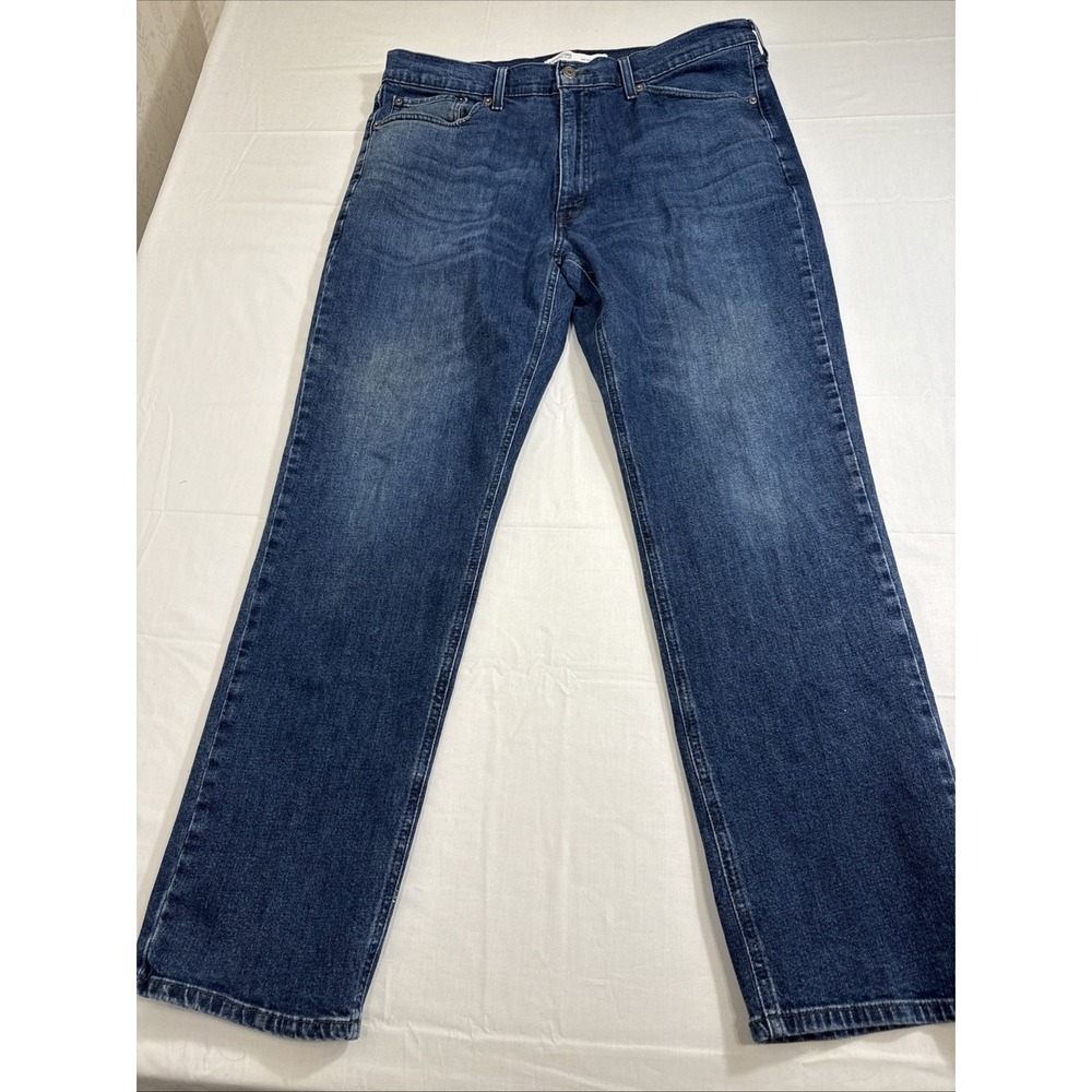 JEANS STRAIGHT MENS 38X30 Signature Levi Strauss  Athletic  Blue Denim